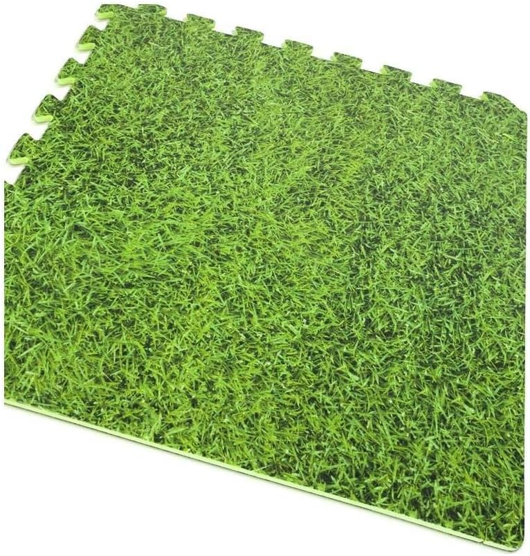 Gre MPF509GY - Bodenschutz für Pools, 9 Einheiten Grau, 8 mm dick Imitation Gras, Imitation Gras