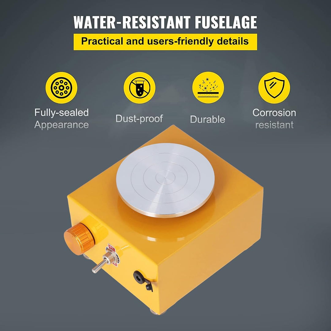 Mini-Töpferscheibe für Erwachsene, elektrische -Töpferscheibe mit 0-2000 U/min, DIY-Tonformwerkzeug