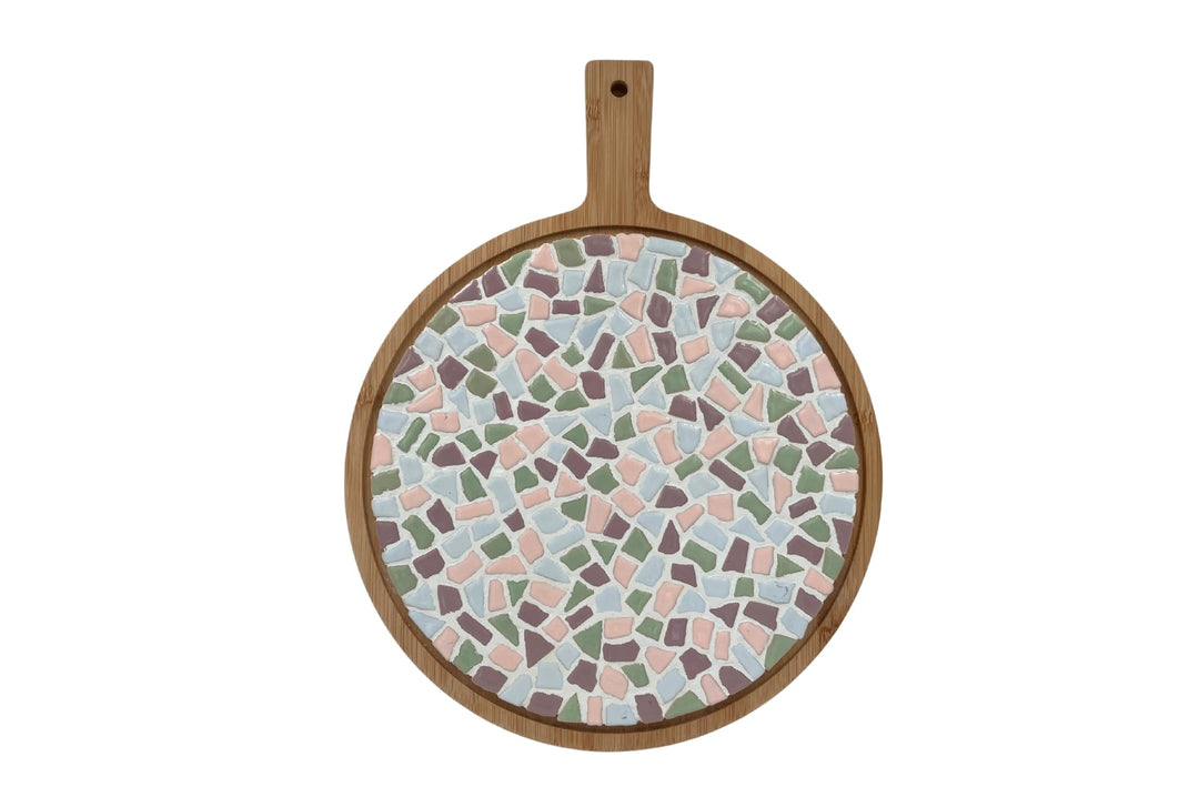Little Creations mosaik Servierbrett Rund | DIY Bastelset Erwachsene | Gestalte deine eigene Servier