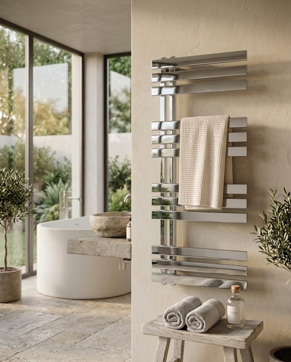 Aspira Home Moderner Design Badheizkörper „Rosy“ - Chrom - Mittelanschluss 1/2“ - 500x1000mm - Handt