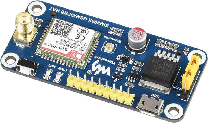 Waveshare GSM/GPRS HAT for Raspberry Pi 2B/3B/3B+/Zero/Zero W Jetson Nano Based on SIM800C Send Mess