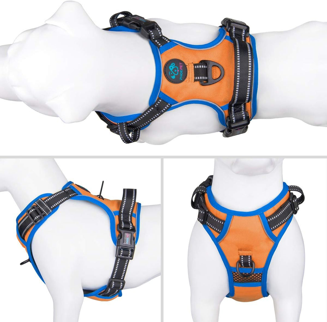 PHOEPET 2019 Anti-Zieh-Hundegeschirr für kleine Hunde, reflektierend, verstellbar, mit Clip an der V