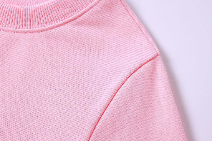 Pullover mit Rundhalsausschnitt aus Baumwolle, Langarm, für Jungen und Mädchen 3 Jahre Rosa, 3 Jahre