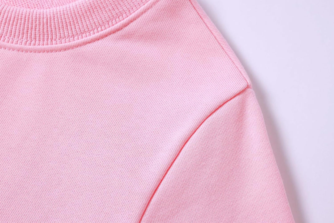 Pullover mit Rundhalsausschnitt aus Baumwolle, Langarm, für Jungen und Mädchen 6 Jahre Rosa, 6 Jahre