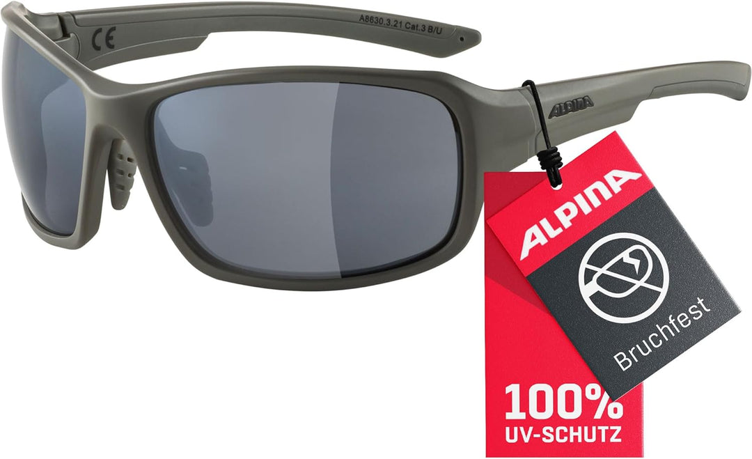 ALPINA LYRON - Verspiegelte und Bruchsichere Sport- & Fahrradbrille Mit 100% UV-Schutz Für Erwachsen