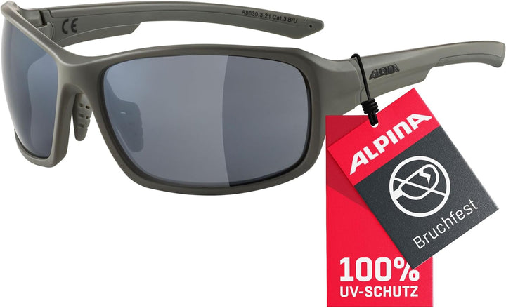 ALPINA LYRON - Verspiegelte und Bruchsichere Sport- & Fahrradbrille Mit 100% UV-Schutz Für Erwachsen