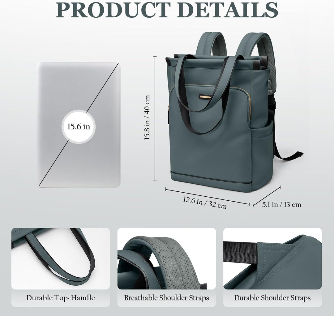 GOLF SUPAGS Convertible Laptop-Rucksack für Frauen Casual Daypack Notebook Tote Bag für Arbeit Hochs