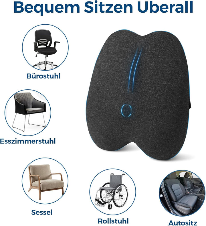 Memory Foam Rückenkissen Lordosenstütze, Ergonomische lendenkissen für Auto, Bürostuhl &amp; Sofa, Atmun