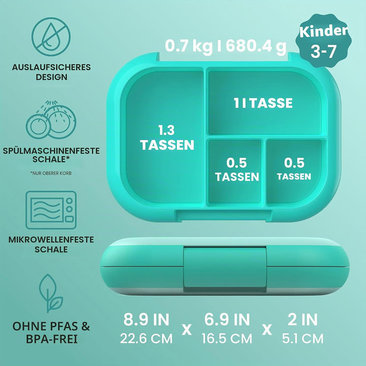 Bentgo® Kids Chill Lunchbox – Bento-Style Lunch-Lösung mit 4 Fächern und herausnehmbarem Eisbeutel f