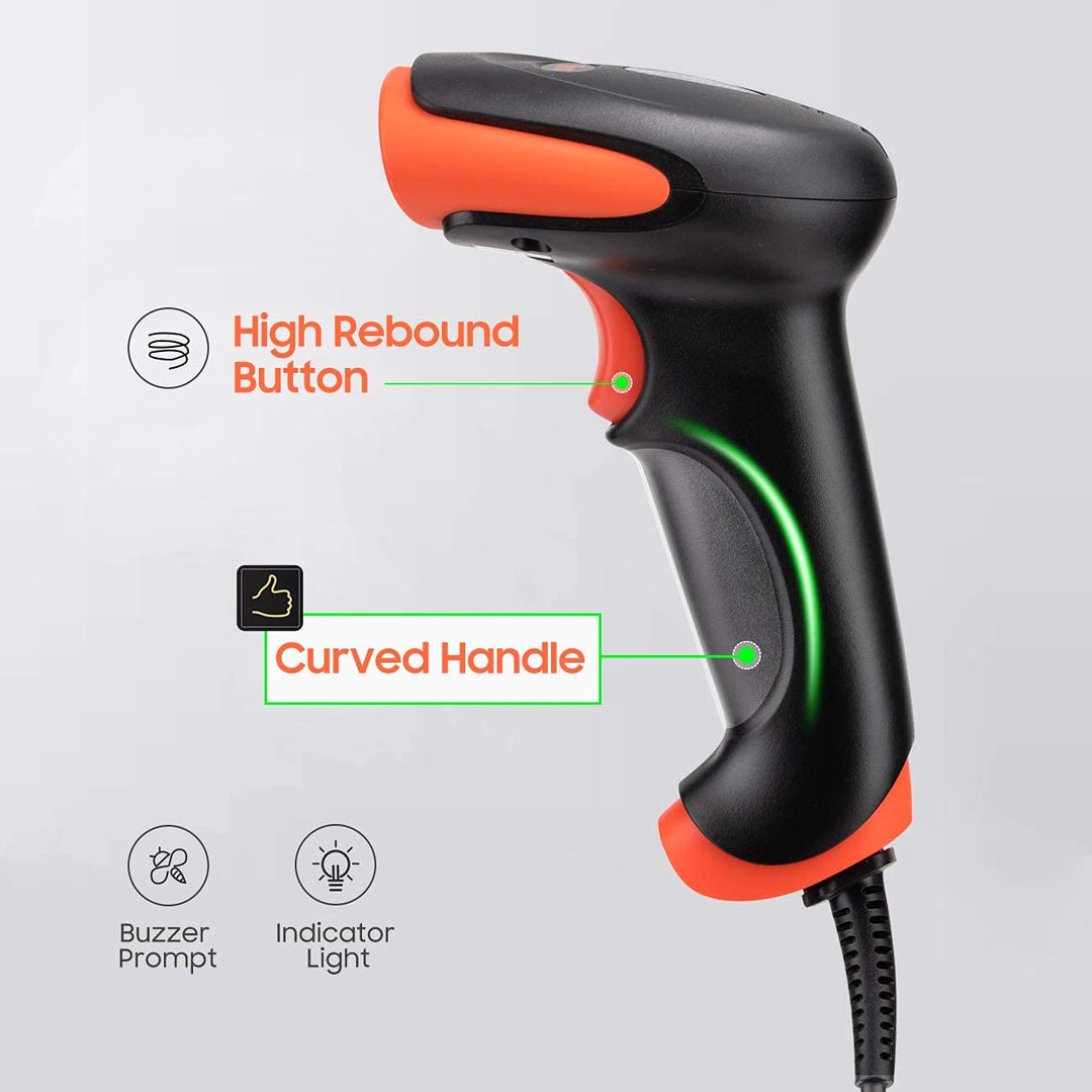 Tera Pro Barcode-Scanner mit USB-Kabel, Handheld-CD-Barcode-Lesegerät, 1D-Linear-Barcode-Scanner, su