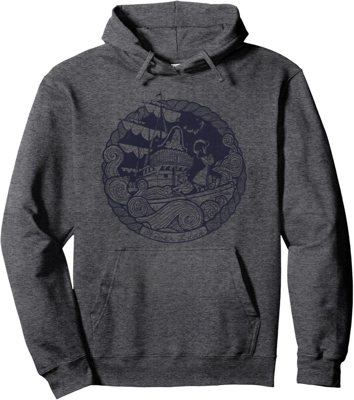 Disney Peter Pan Captain Hook Ship Stamp Pullover Hoodie