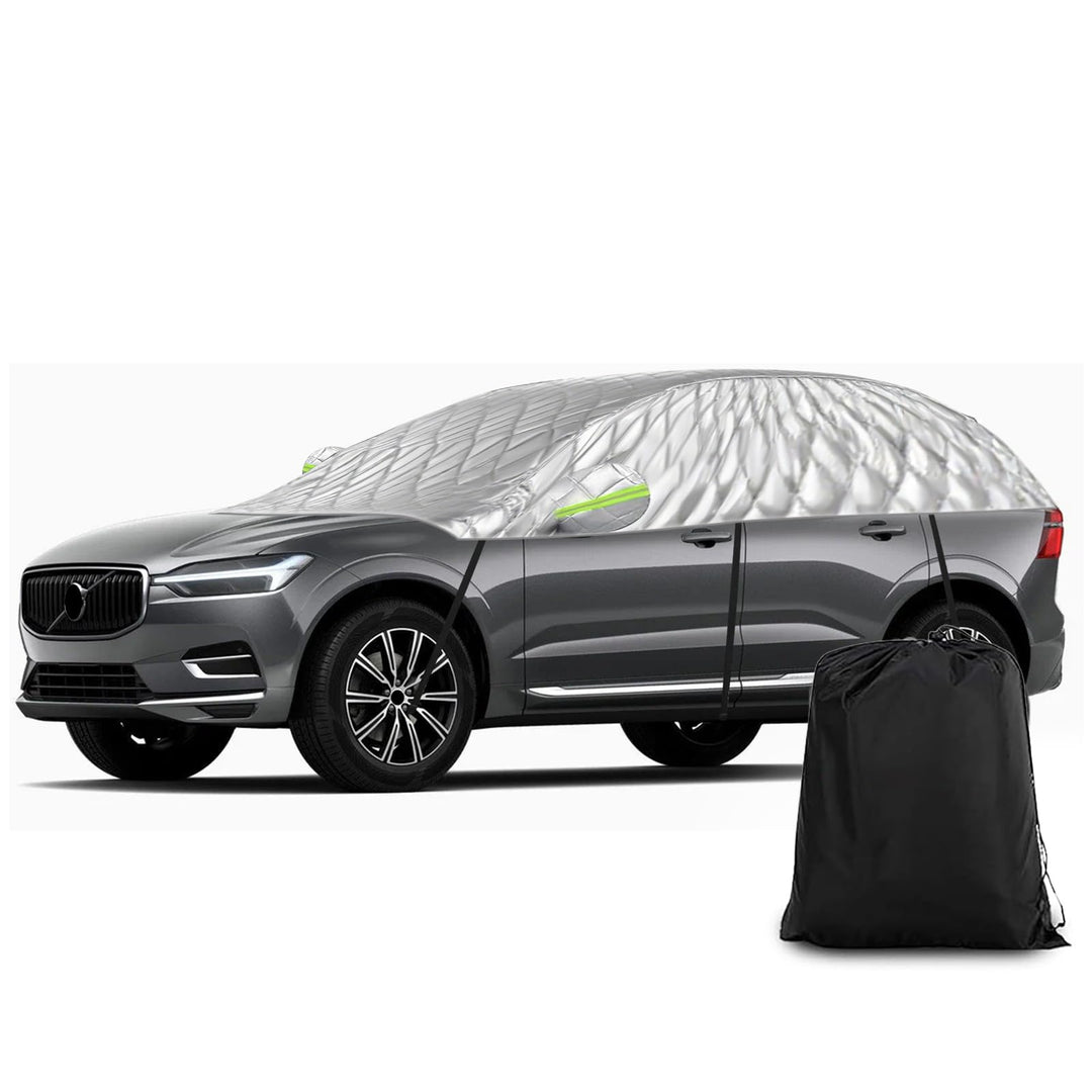 Halbgarage für Volvo XC60 2009-2025, Halbe Autoabdeckung Winter Sommer, Abdeckplane Auto Wasserdicht