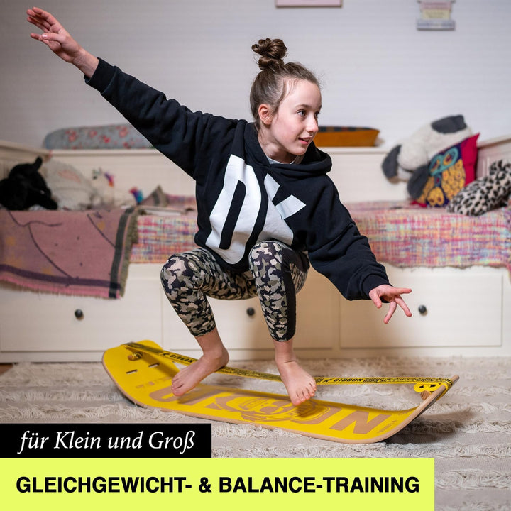 GIBBON Gyboard Spiel Black/White - Innovatives Balance Board - Interaktives Training mit App - Für Z