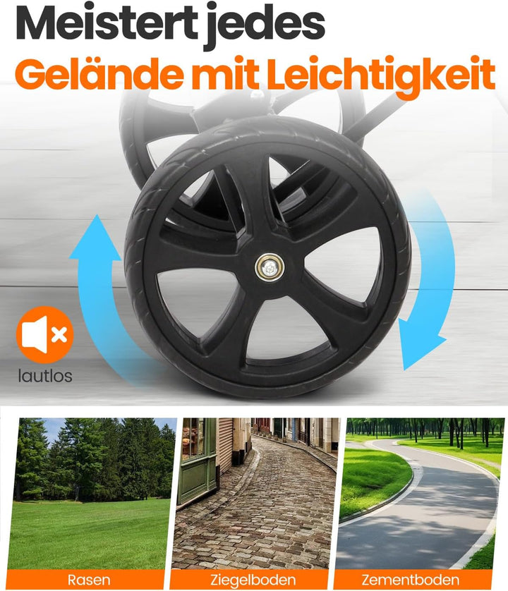 Homecall Einkaufstrolley klappbar Einkaufswagen mit 50L + 5L kühlfunktion Bis 50KG, Einkaufstasche m