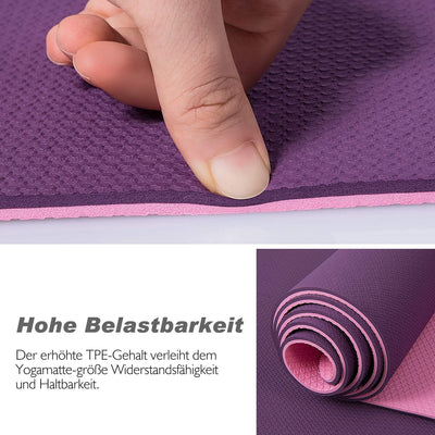 TOPLUS Gymnastikmatte, Yogamatte Yogamatte Gepolstert & rutschfest für Fitness Pilates & Gymnastik m