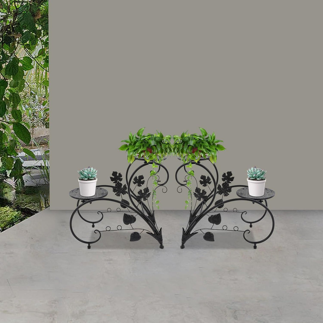 Pflanzenregal Gartenregal,Metall BlumenstäNder,2Er-Set Eisen PflanzenstäNder Vintage für Zimmerpflan