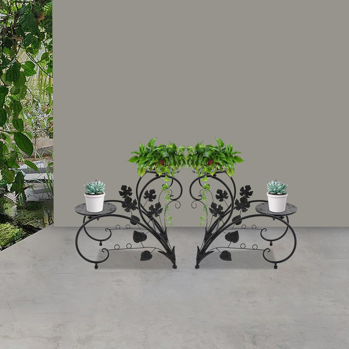 Pflanzenregal Gartenregal,Metall BlumenstäNder,2Er-Set Eisen PflanzenstäNder Vintage für Zimmerpflan