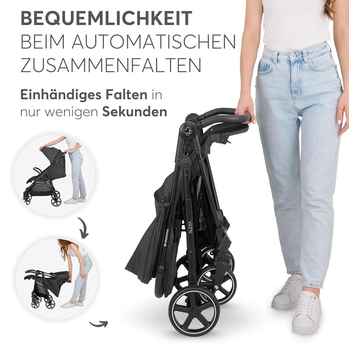 KikkaBoo ALEXA Leichter Buggy von Geburt bis 22 kg, Einhand-Faltmechanismus, Verstellbare Rückenlehn