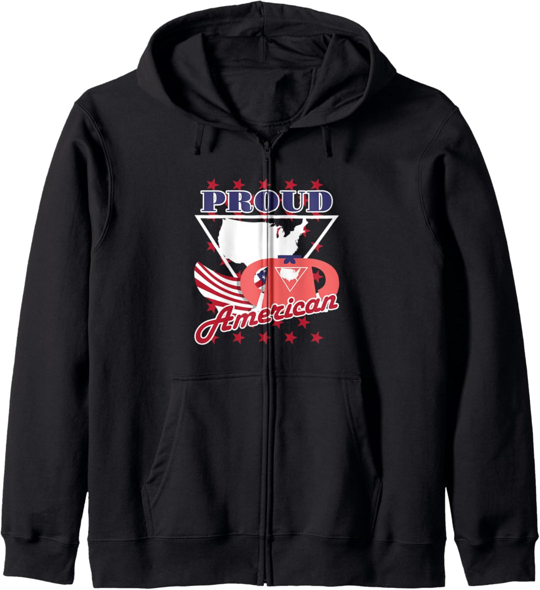 Stolze amerikanische Landkarte USA Patrioten Kapuzenjacke