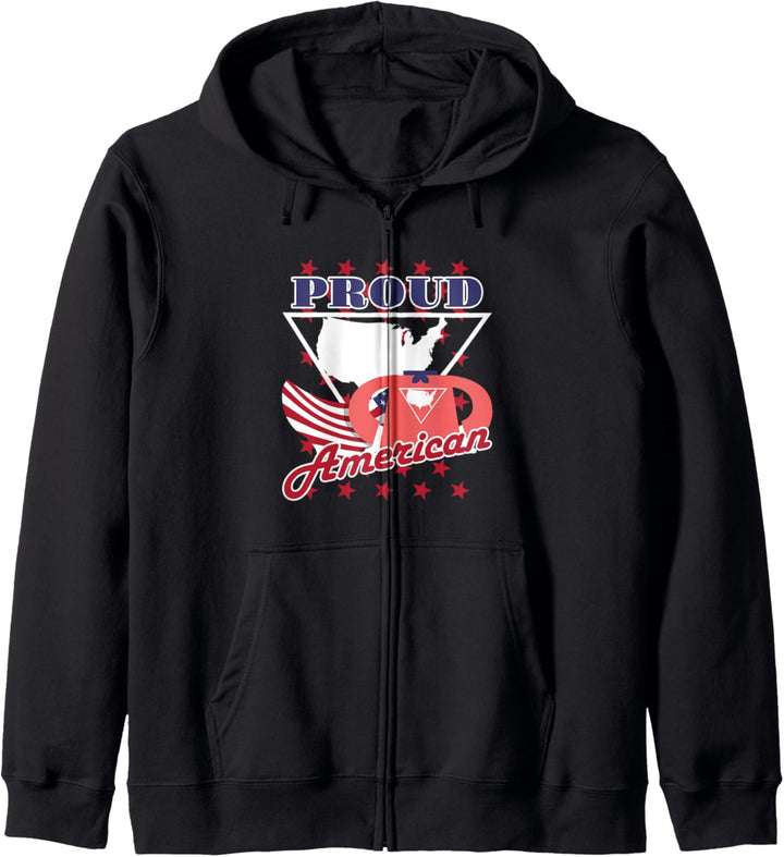 Stolze amerikanische Landkarte USA Patrioten Kapuzenjacke