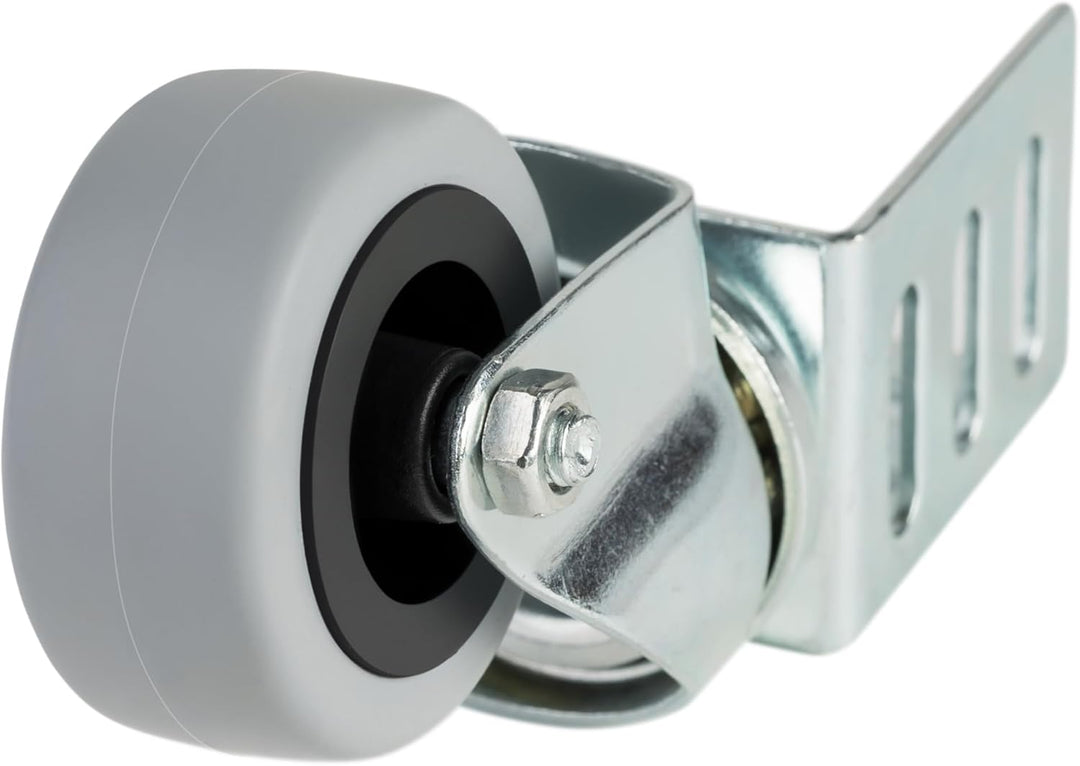 Dörner + Helmer Lenkrollen mit Winkelblech, 4er-Set, 50mm x 22mm, 120kg Tragkraft, 52mm x 37mm Winke