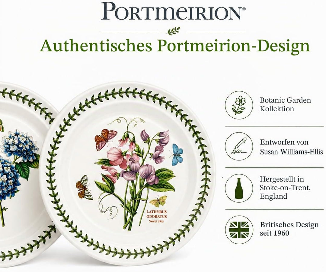 Portmeirion Botanic Garden 25,4 cm Abendessen Teller – Set von 6 Rose, Rose