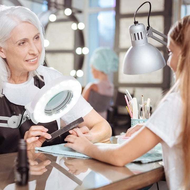 8X Kaltlicht Lupenleuchte Arbeitsplatzlampe Kosmetiklampe Tisch-Lupenlampe Arbeitsleuchte Lupe Vergr