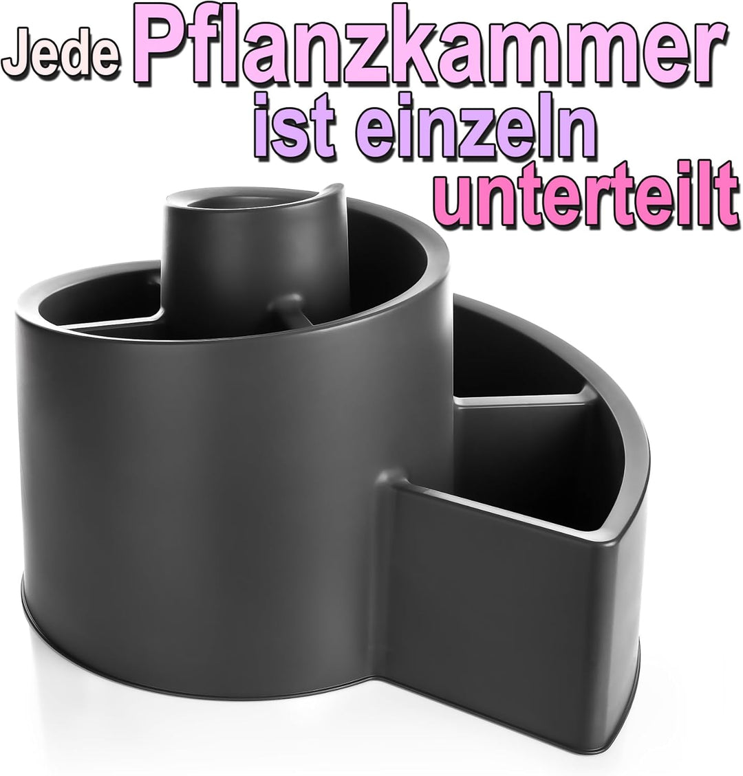BigDean Kräuterspirale aus Kunststoff in Anthrazit BxH 55,5x34 cm – Kräuterschnecke - Blumentreppe m