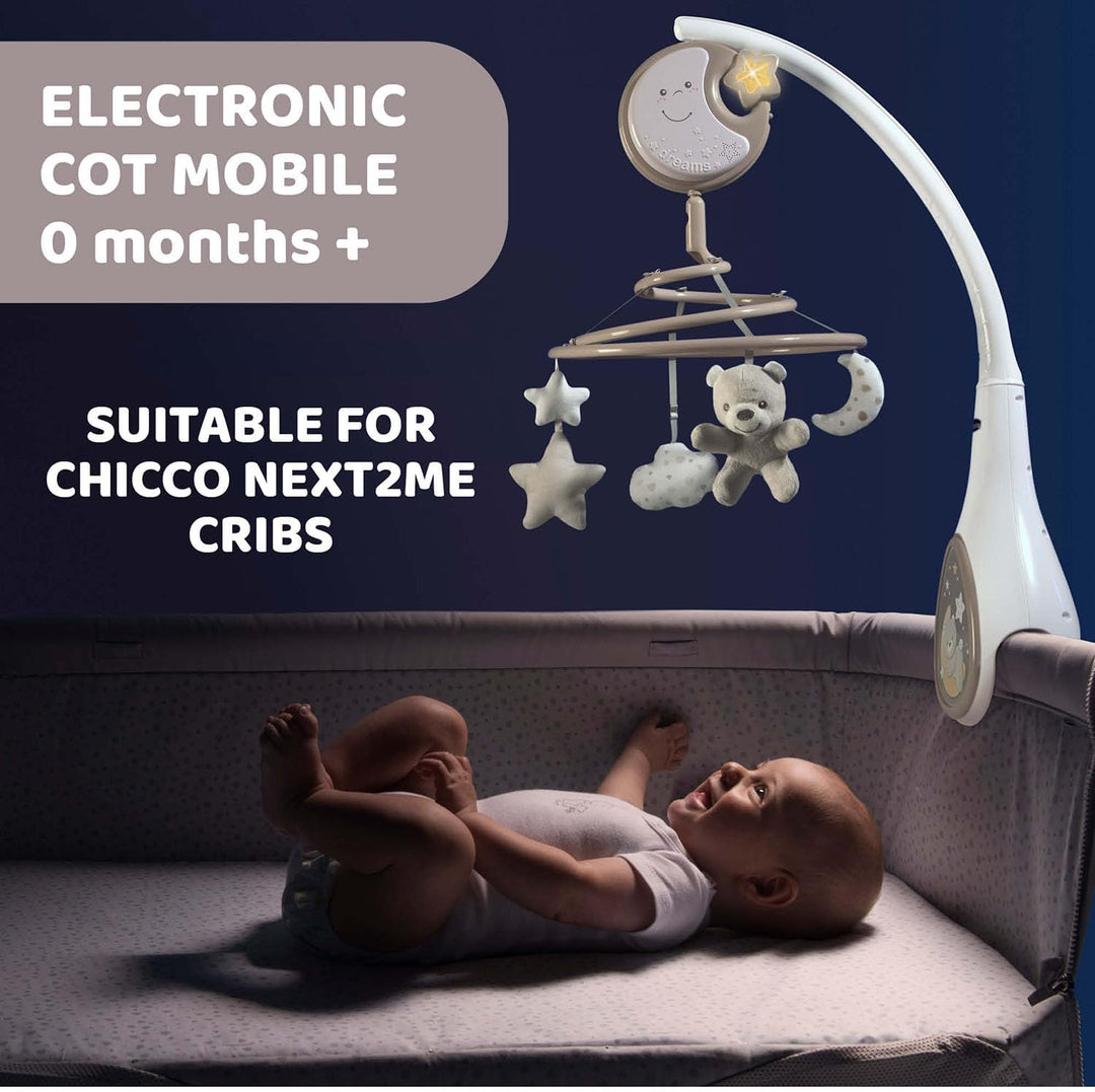 Chicco Next2Dreams Babybett Mobile mit Licht und Musik - 3 in 1 Baby Mobile Kompatibel mit Next2Me B