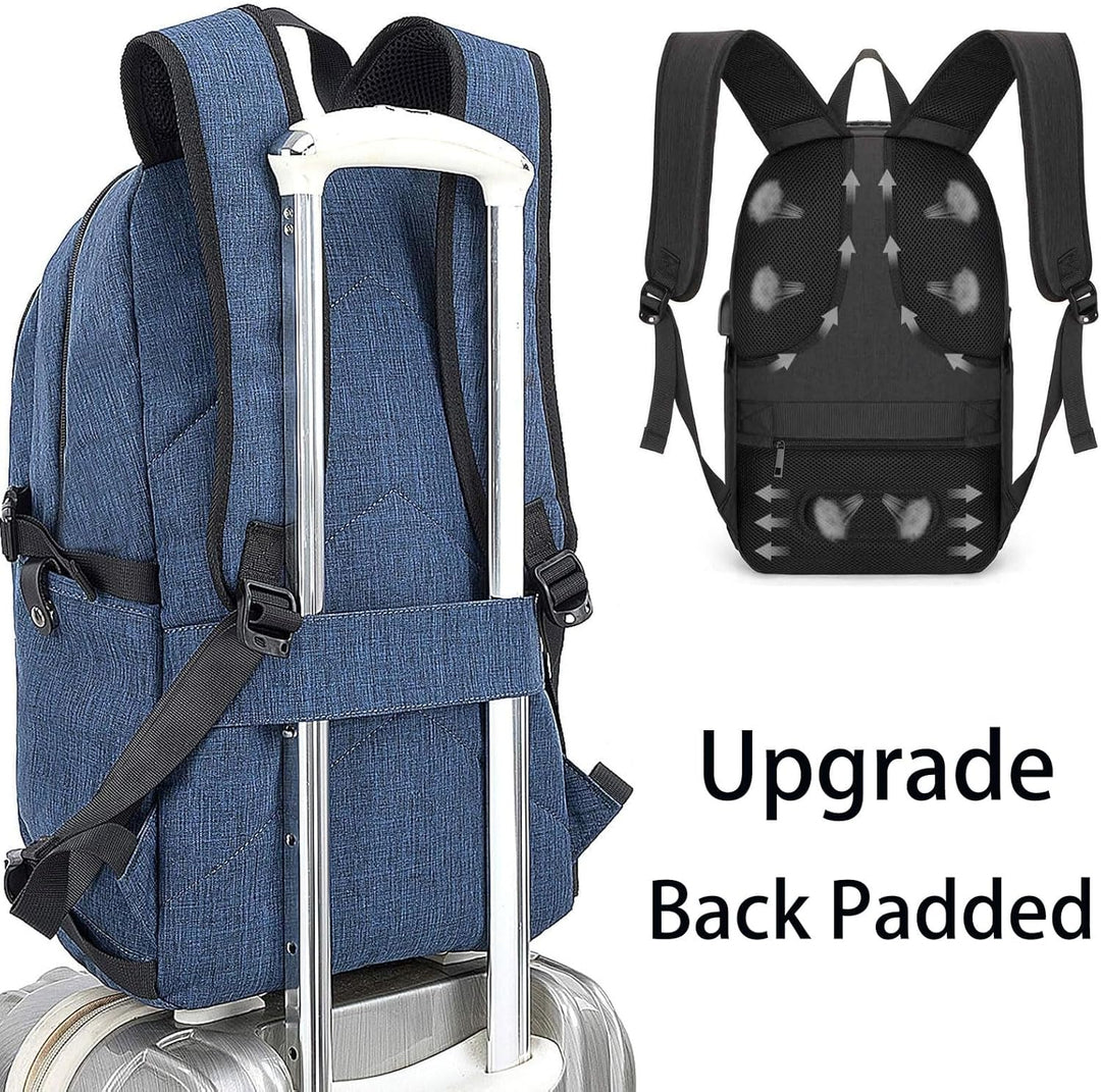 Tzowla Laptop Rucksack Herren und Damen, Reiserucksack Wasserdicht Anti-Diebstahl mit USB-Ladeanschl