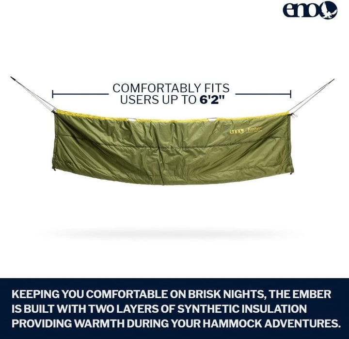 ENO, Eagles Nest Outfitters Ember UnderQuilt Hängematte Isolierung für Frühling und Herbst, Evergree
