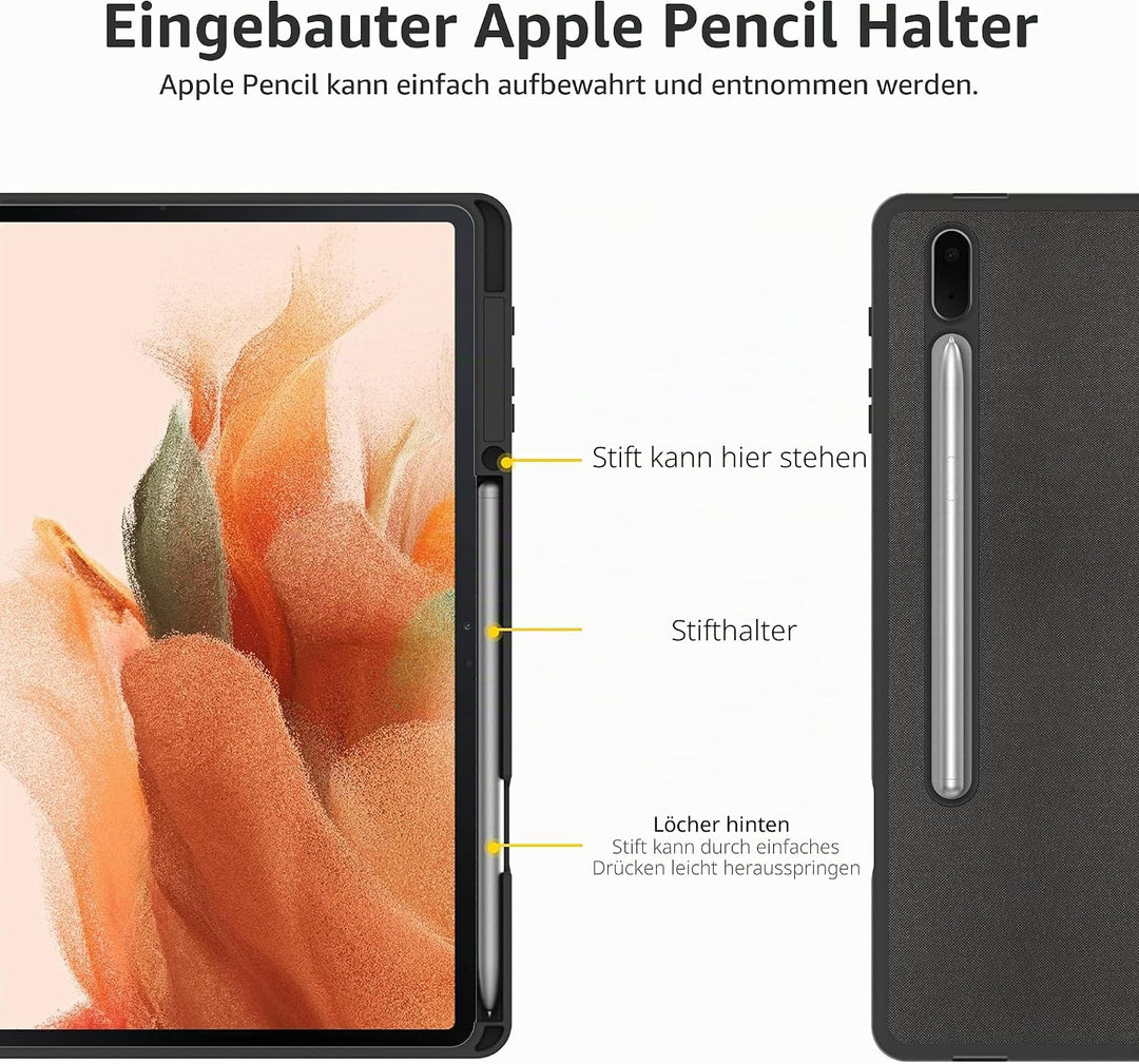 CACOE Hülle Kompatibel mit Samsung Galaxy Tab S7 FE 12.4 5G/ S8+ Plus 5G 2022/ S7+ Plus 12.4 - Ultra