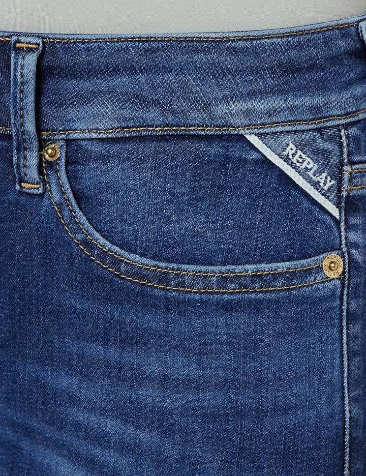 Replay Damen Luzien Broken Edge Jeans 32W / 32L 9 Blue Denim, 32W / 32L 9 Blue Denim