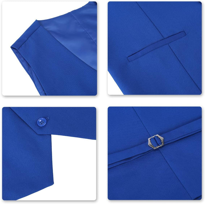YOUTHUP Herren 3 Teilig Anzug Slim Fit Formell Anzüge 1 Knopf Herrenanzug für Business Hochzeit, Bla