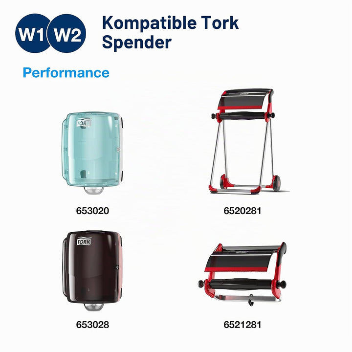 Tork 570137 Extra Starke Industrie Reinigungstücher für W1 Bodenständer/Wandhalter-, W2 Innenabrollu