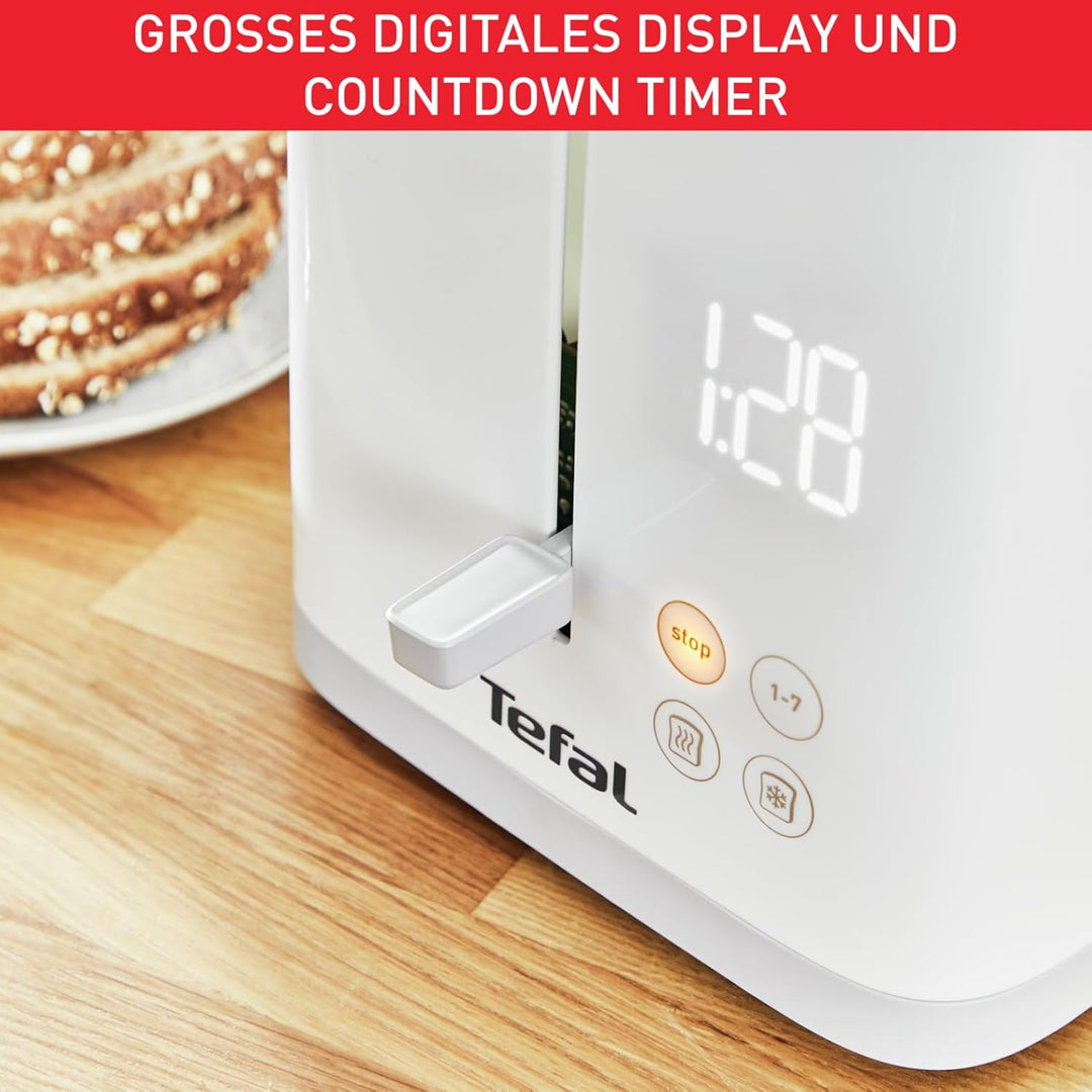 Tefal TT6931 Sense Toaster | 7 Bräunungsstufen | Digitaldisplay | Countdown | Aufwärmen/Auftauen | K