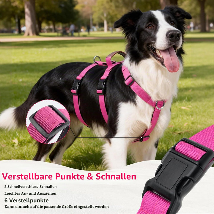 Hundegeschirr Ausbruchsicher, Anti Zug Sicherheitsgeschirr Hund, Verstellbare Brustgeschirr mit Grif