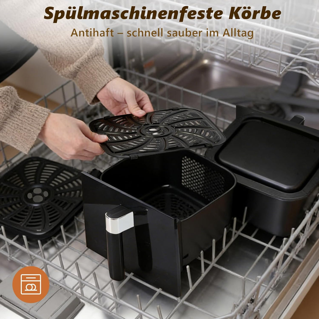 Citybee 11L XXL Heissluftfritteuse 2 Kammern, Dual-Zone Doppelkammer Turm-Airfryer mit SYNC/MATCH, 2