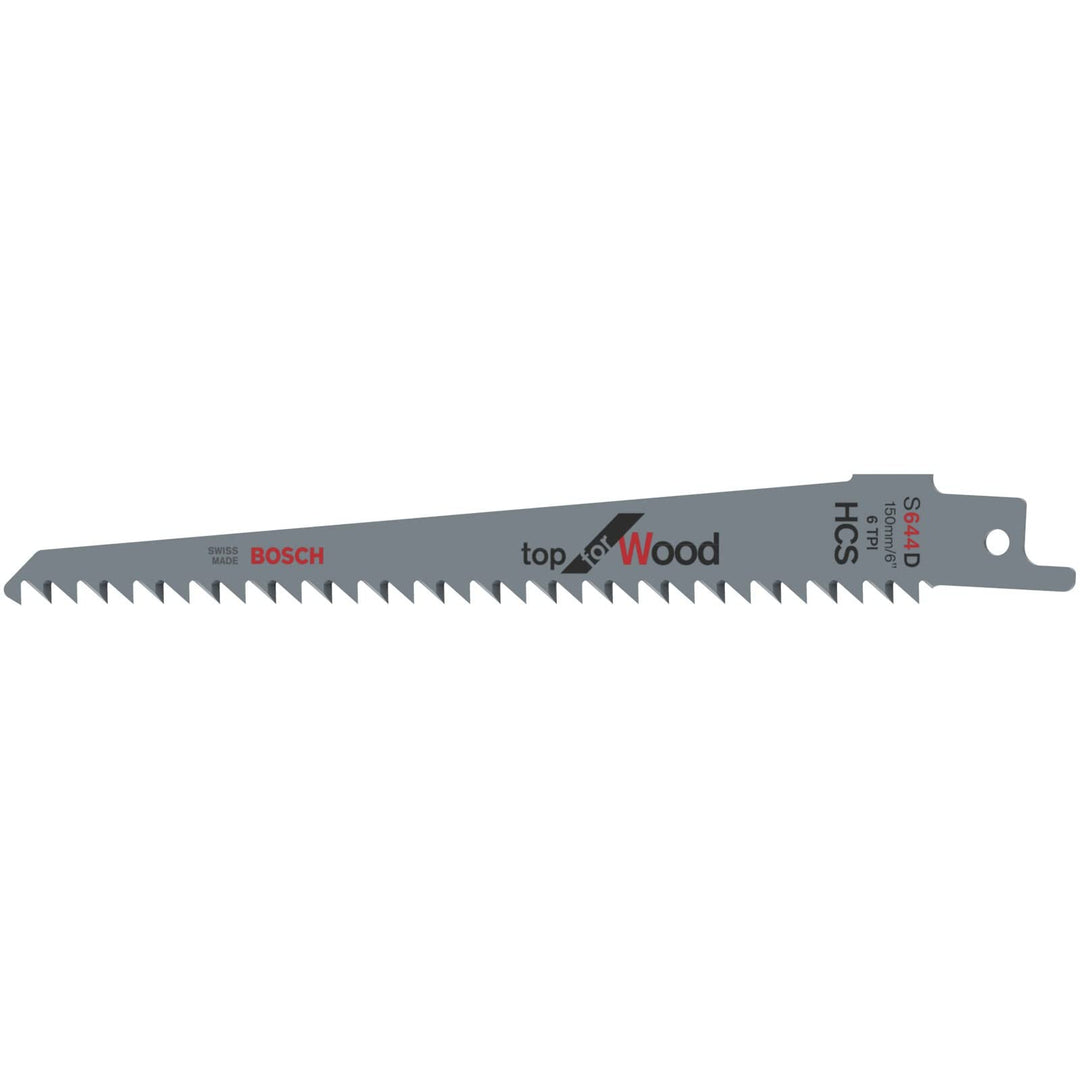 Bosch Professional 100 Stück Säbelsägeblatt S 644 D Top for Wood (für Holz, 150 x 19 x 1,25 mm, Zube