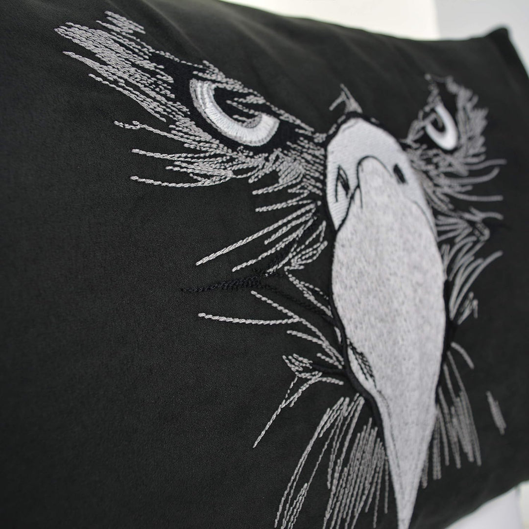 Wikinger Kissen mit Füllung 40x60cm schwarzer Adler Wikinger Dekoration Adlerkopf Wohnzimmer Dekokis