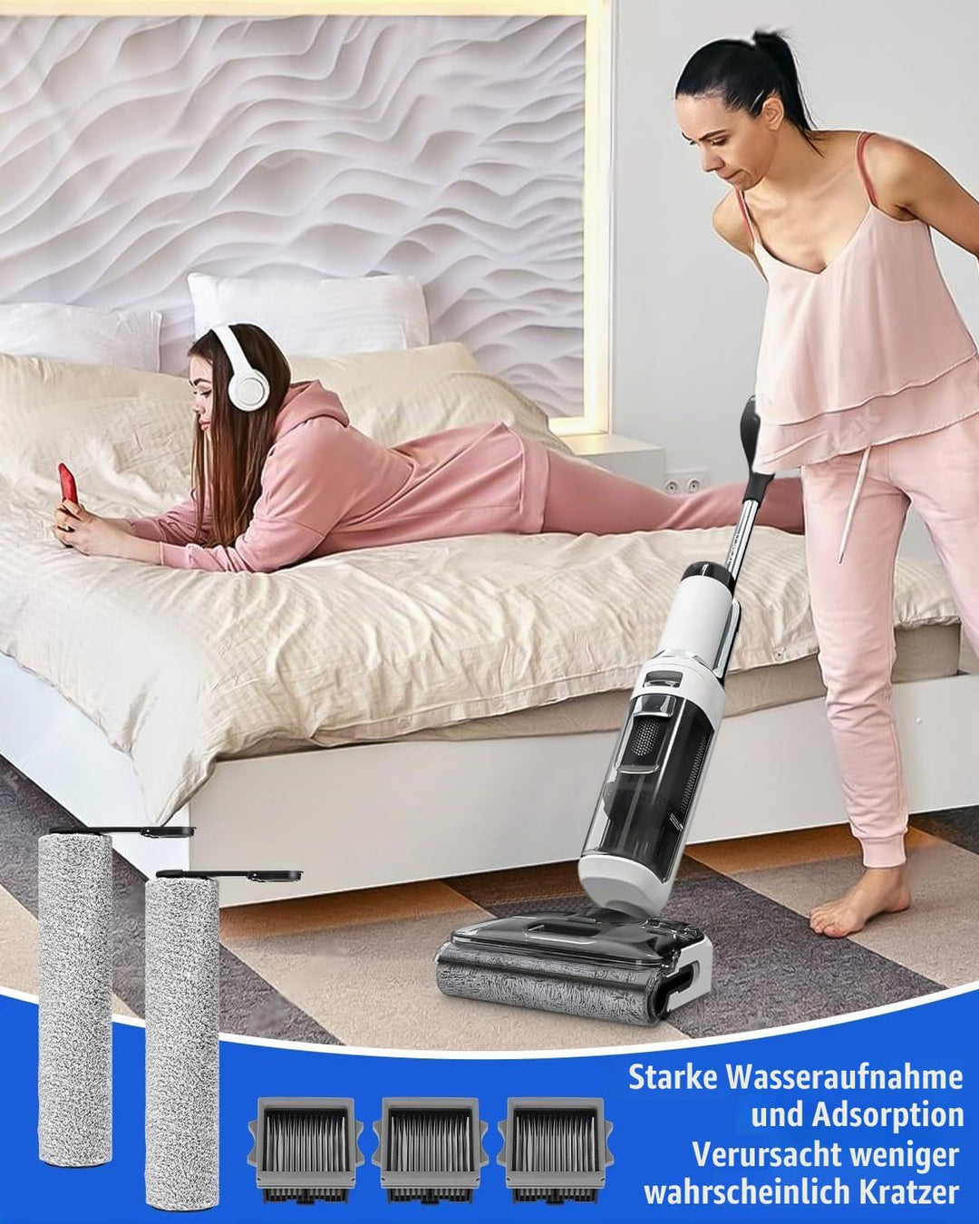 6 Zubehörset für Tineco Floor One Stretch S6/S7 Stretch Ultra/Switch S6/i6 Stretch Ersatzbürsten und