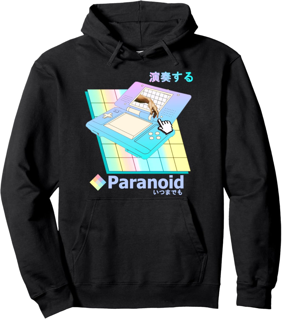 Paranoid Vaporwave Aesthetic "Play Forever" Japanisch Retro Pullover Hoodie