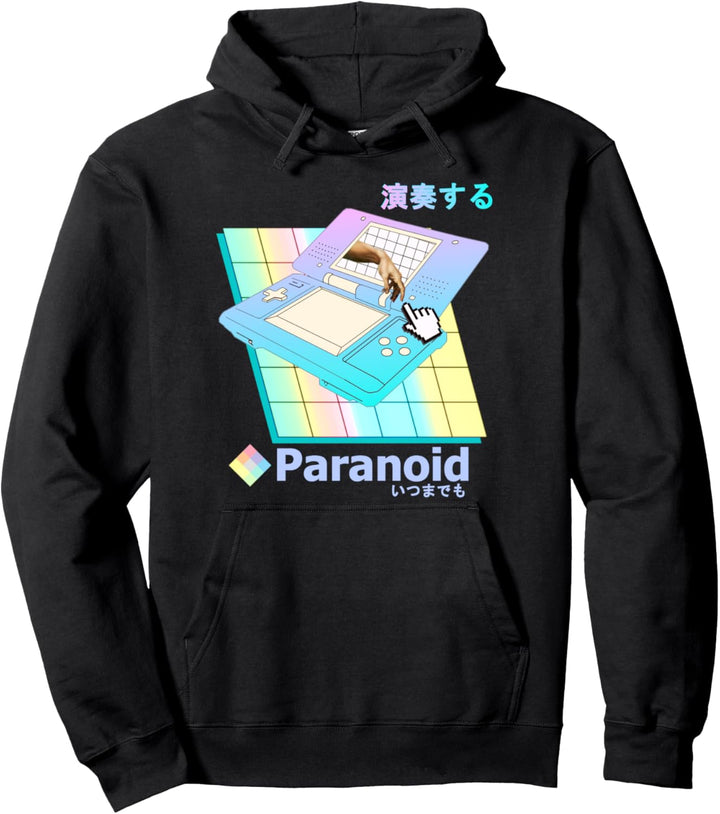 Paranoid Vaporwave Aesthetic "Play Forever" Japanisch Retro Pullover Hoodie