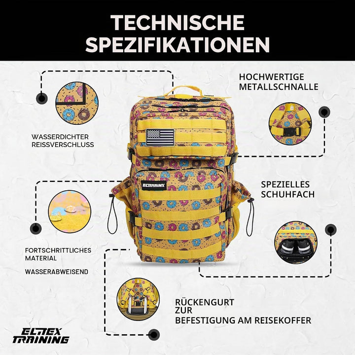 ELITRAINX ELITEX TRAINING Militär-Rucksack, 45 l, wasserdicht, Sport, Flugzeugkabine, CrossTraining,