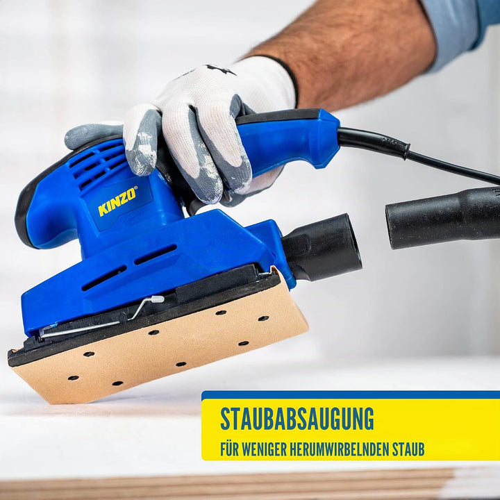 Kinzo Schleifmaschine - 230V - Blau - Holzbearbeitung - Exzenterschleifer