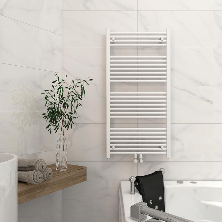 Badheizkörper Mittelanschluss 1160x600 mm, 600W Handtuchheizkörper &amp; Handtuchtrockner, Einfach Insta