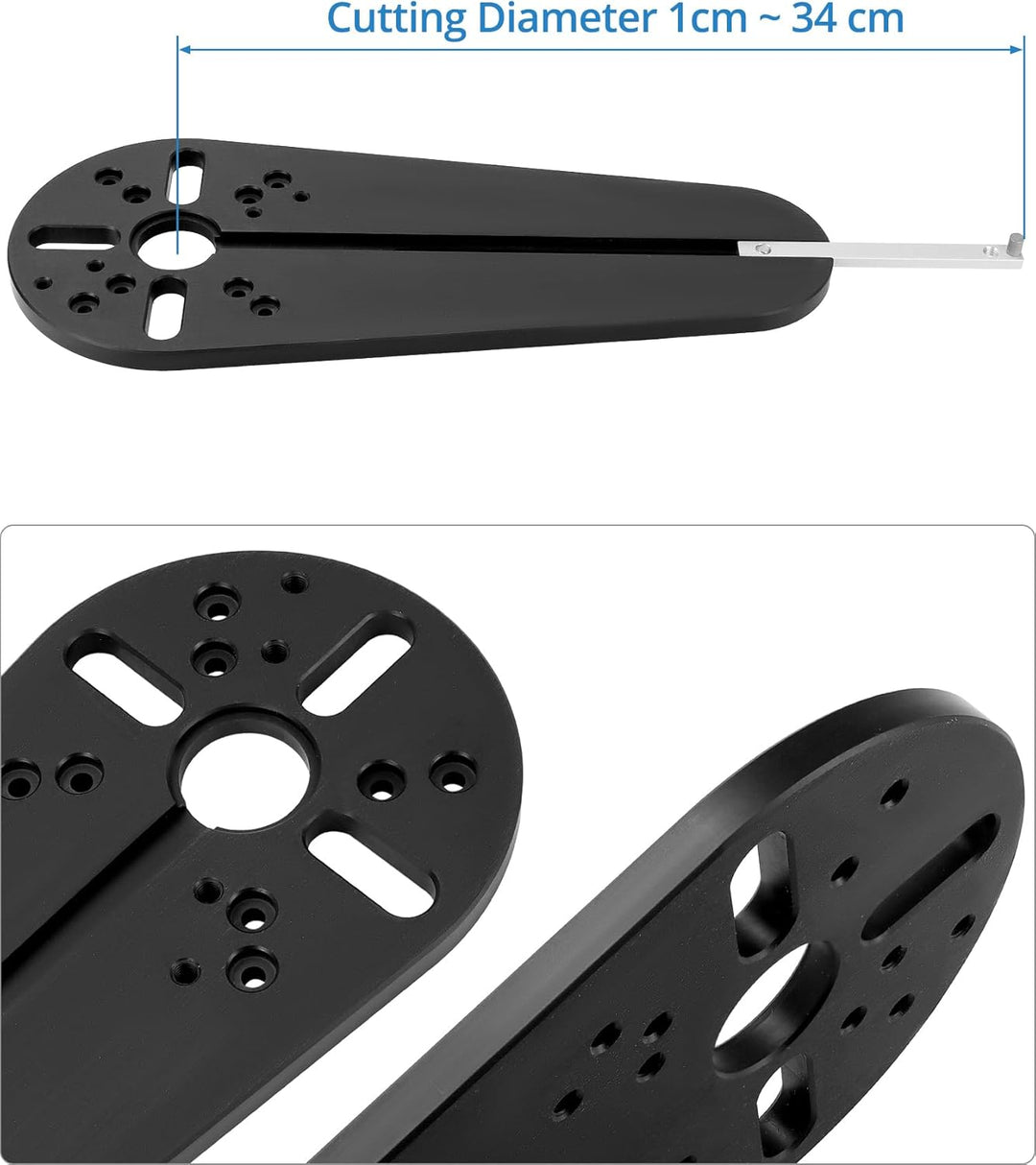 QWORK® Kreis Schneidjig Kreisschablone Kompatibel mit Bosch RT0700C DRT50 Makita GMR1 Elektrische Ha