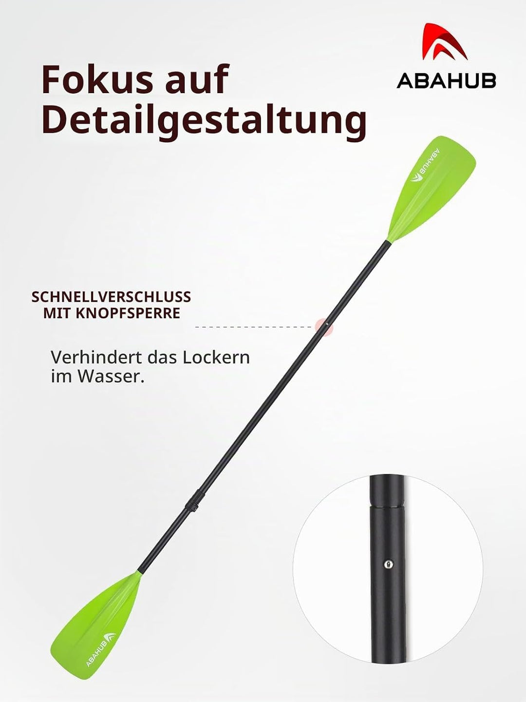 Abahub SUP Paddel / 2 in 1 Sup Kajak Paddel Aluminium Einstellbares Stand Up Paddle für Paddleboard,