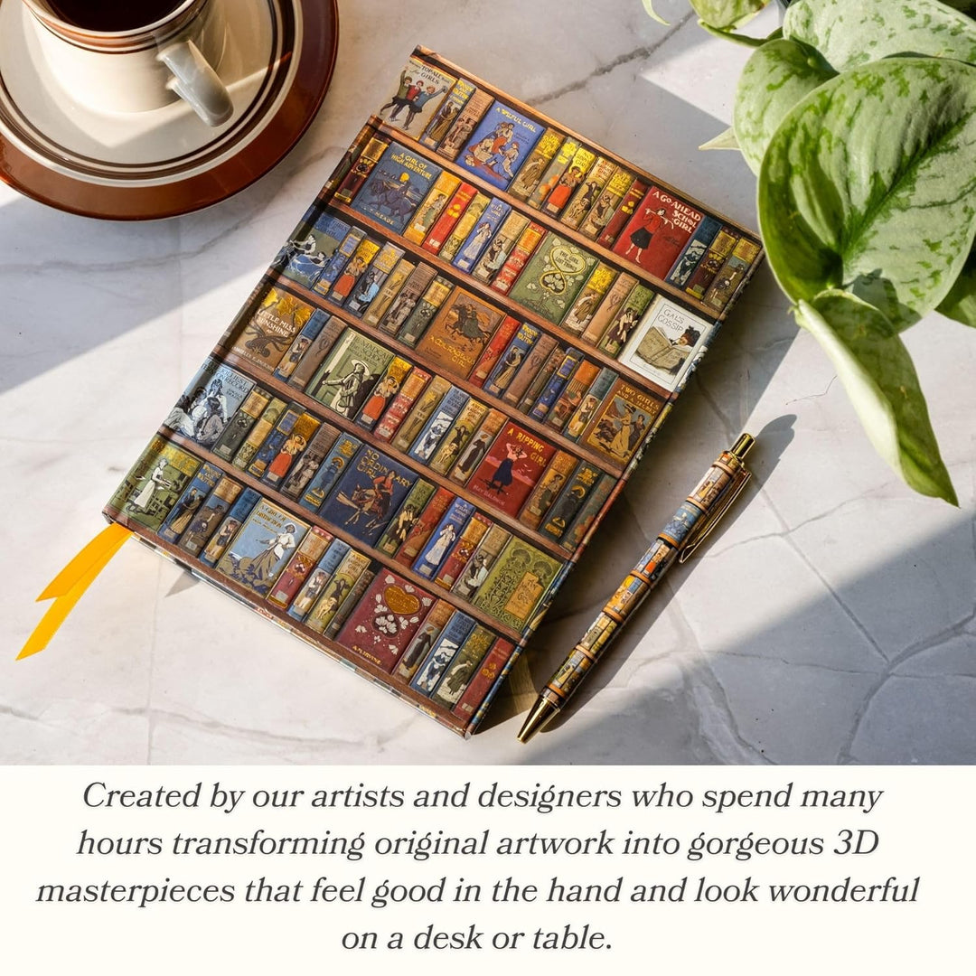 Premium Notizbuch DIN A5: Aimee Stewart, Bücherregal Carpe Diem: Unser hochwertiges, liniertes Blank