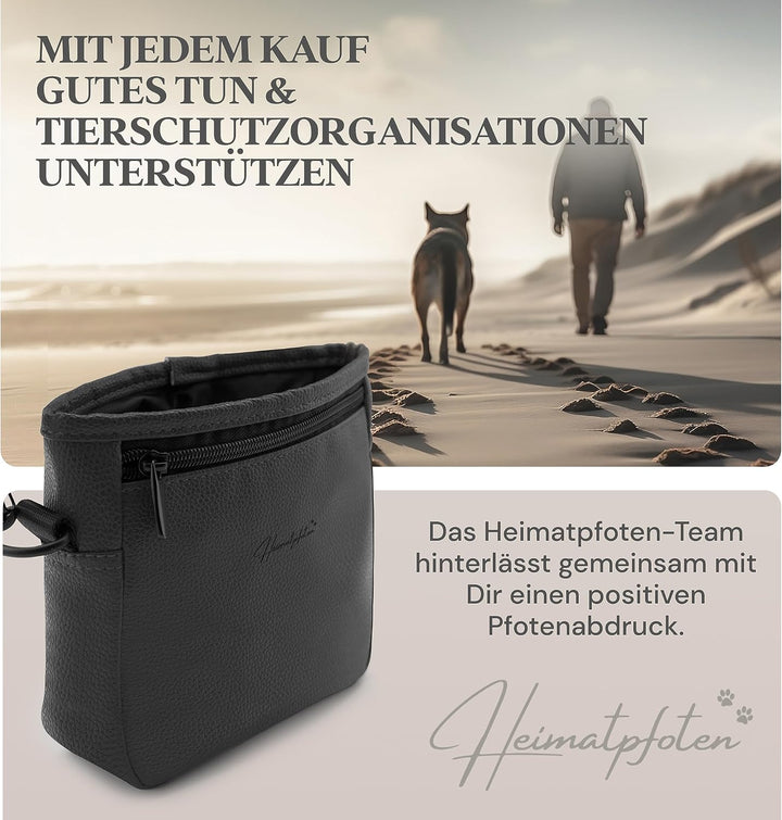 Leckerlitasche für Hunde aus Kunstleder - Gassitasche mit Einhand Magnet-Verschluss - Hunde-Leckerli
